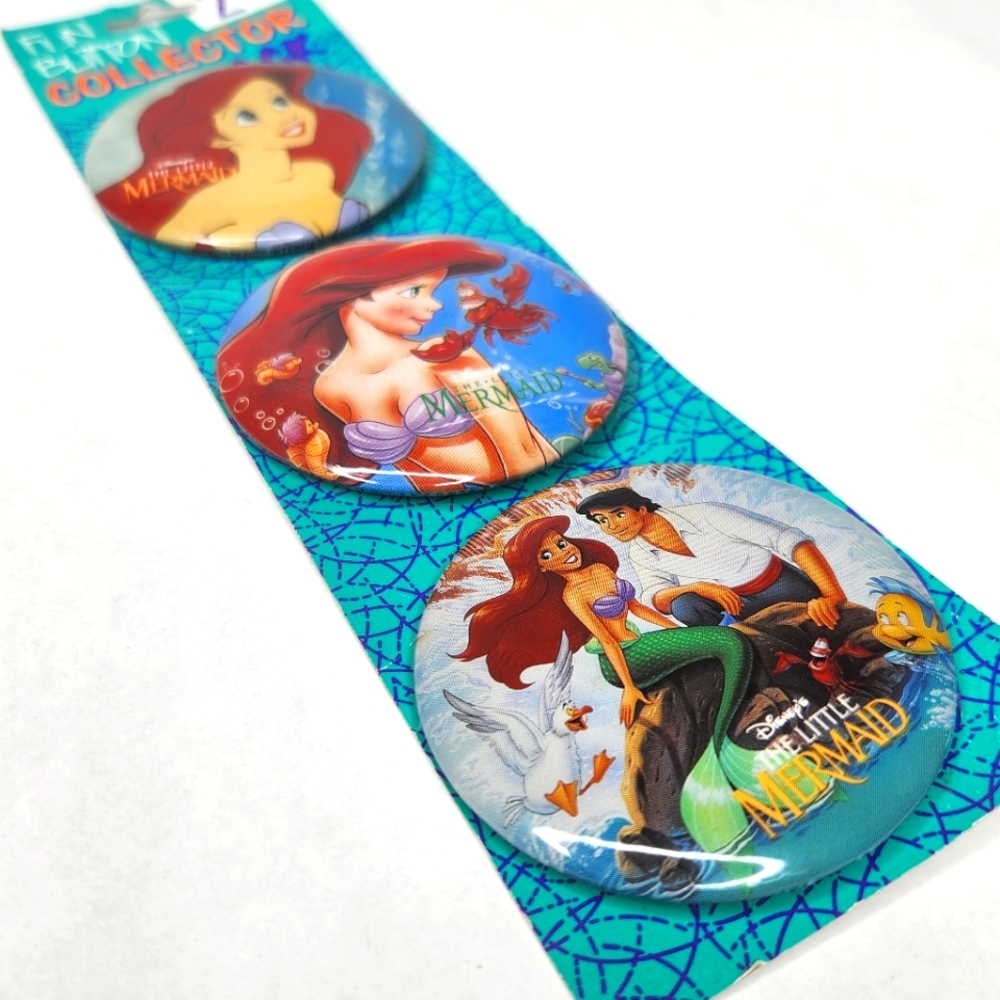 1992 Disney's The Little Mermaid Fun Button Collector Pack